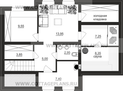Поэтажные планы проект дома 15-32 общ. площадь 118,55 м2