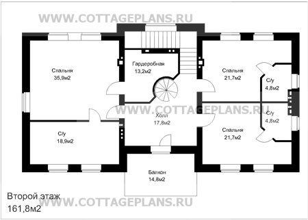 Поэтажные планы проект дома 35-80 общ. площадь 605,0м2
