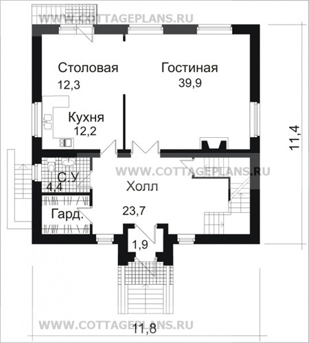 Поэтажные планы проект дома 30-11 общ. площадь 364,0м2