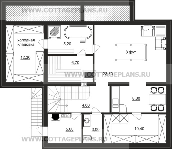 Поэтажные планы проект дома 14-39 общ. площадь 227,35 м2
