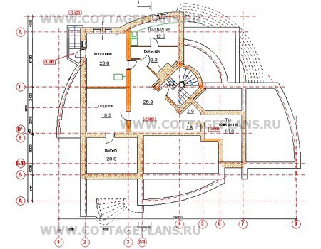 Поэтажные планы проект дома 34-19 общ. площадь 628,7м2