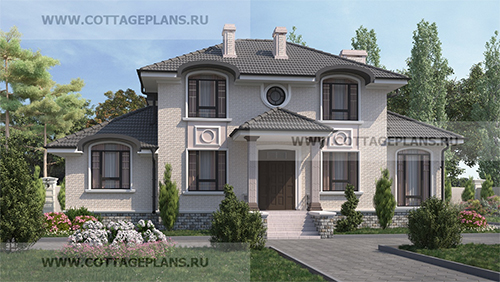 проект двухэтажного дома в классическом стиле из керамических бллоков Кайман30