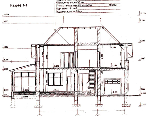  проект дома 50-73 разрез. 