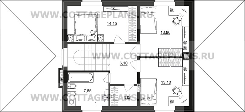 Поэтажные планы проект дома 76-35 общ. площадь 230,95 м2