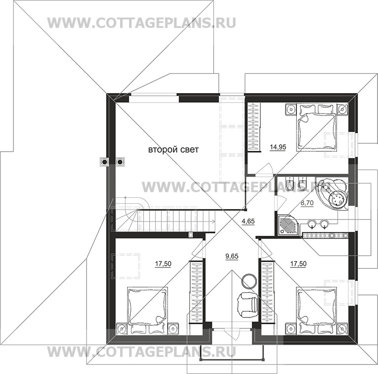 Поэтажные планы проект дома 76-73 общ. площадь 301,80 м2