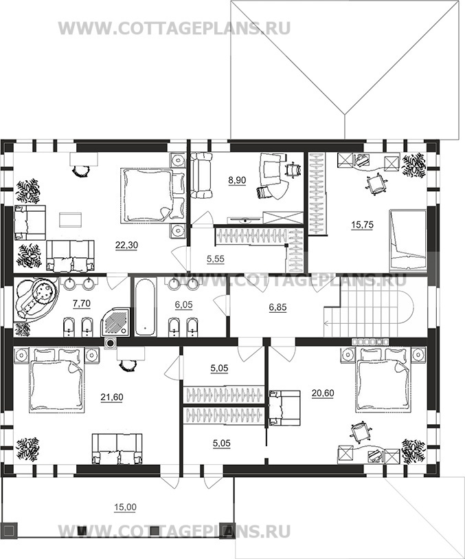 Поэтажные планы проект дома 14-94 общ. площадь 267,05 м2