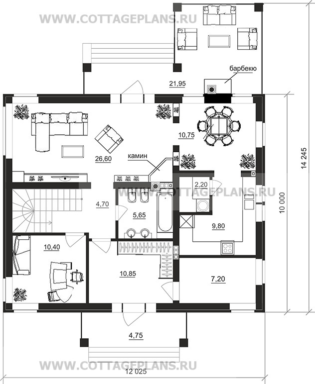 Поэтажные планы проект дома 76-43 общ. площадь 270,75 м2