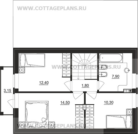 Поэтажные планы проект дома 95-88 общ. площадь 95,25 м2