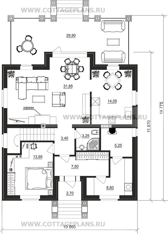 Поэтажные планы проект дома 29-57 общ. площадь 176,70 м2