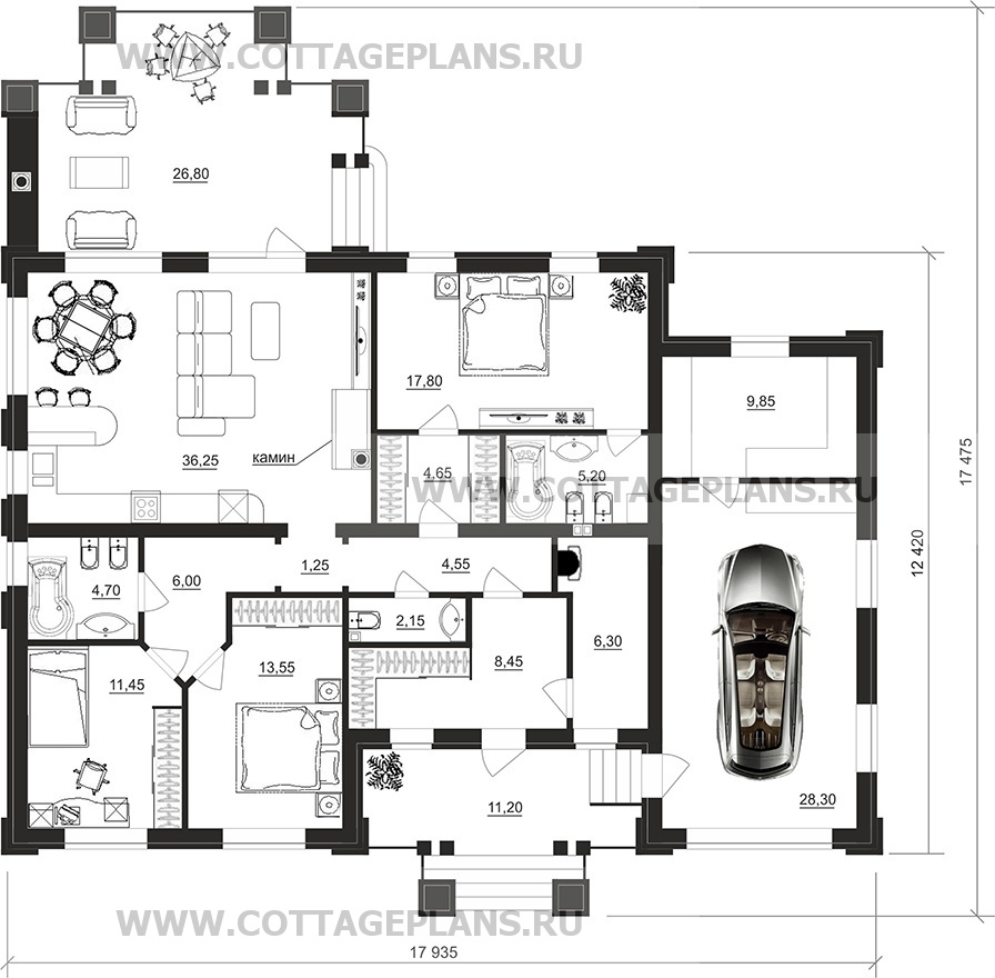 Поэтажные планы проект дома 07-71 общ. площадь 160,25 м2