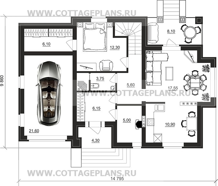 Поэтажные планы проект дома 75-64 общ. площадь 149,30 м2