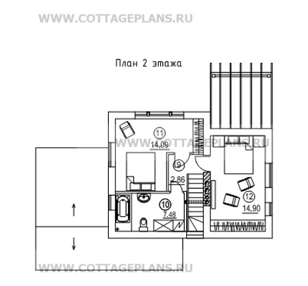 Поэтажные планы проект дома 57-01 общ. площадь 89,17 м2