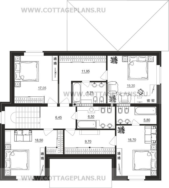 Поэтажные планы проект дома 17-58 общ. площадь 391,30 м2