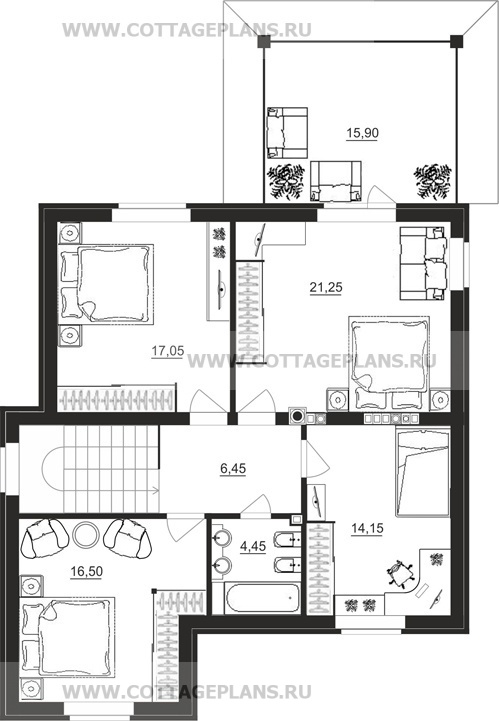 Поэтажные планы проект дома 24-00 общ. площадь 265,15 м2