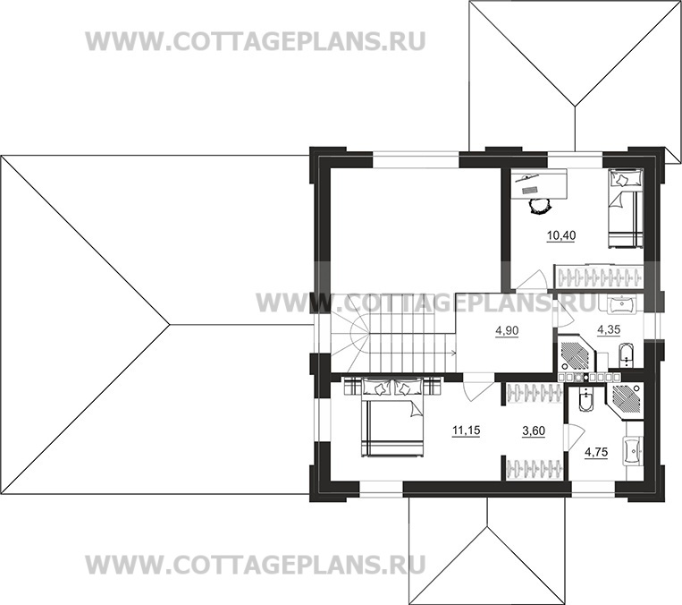 Поэтажные планы проект дома 206-60 общ. площадь 137,95м2