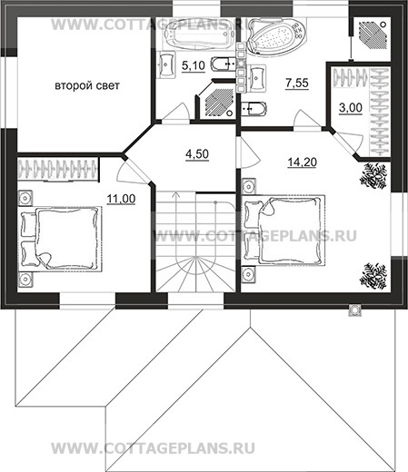 Поэтажные планы проект дома 204-78 общ. площадь 99,45 м2