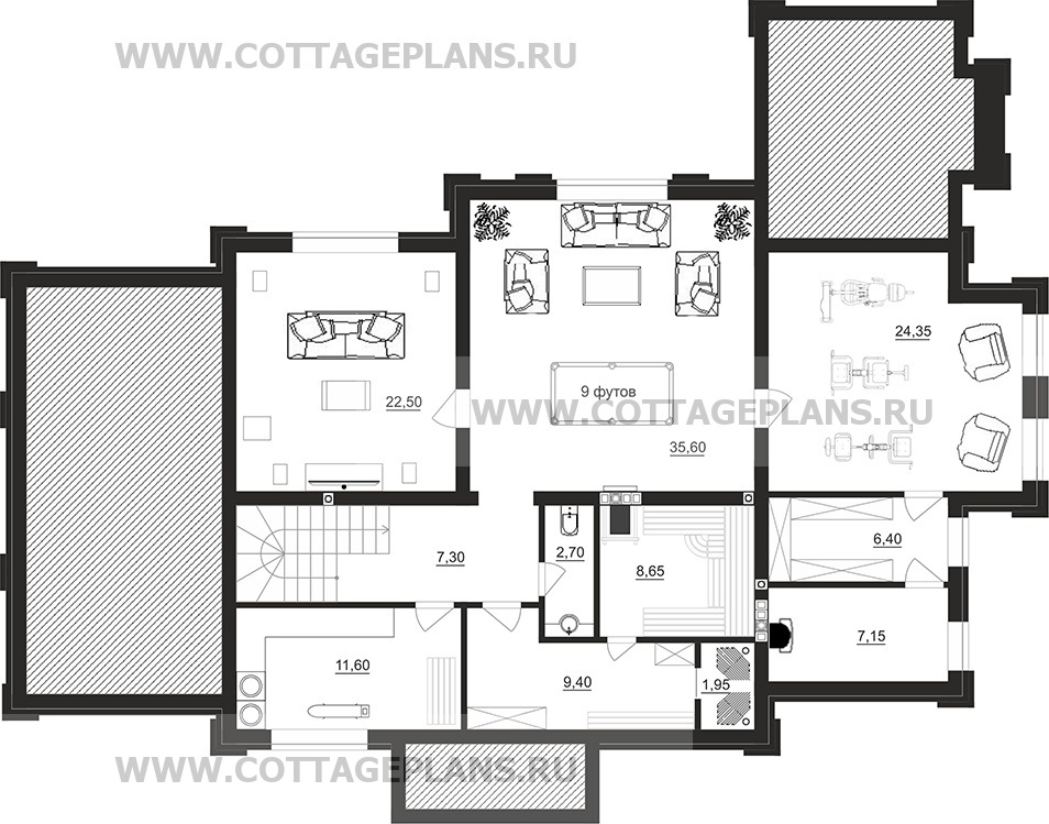 Поэтажные планы проект дома 203-99 общ. площадь 438,70 м2
