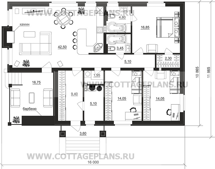 Поэтажные планы проект дома 900-64 общ. площадь 119,55 м2