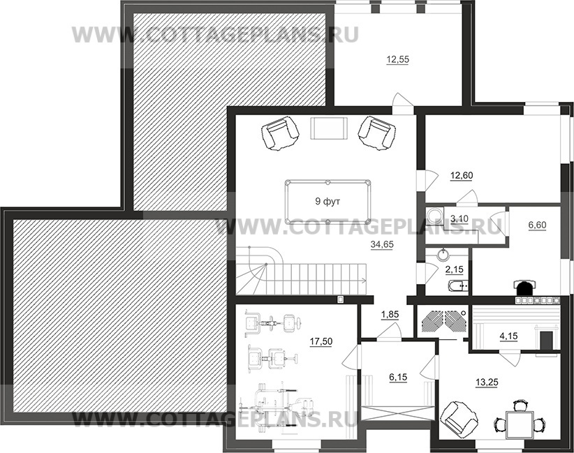 Поэтажные планы проект дома 76-20 общ. площадь 370,60 м2