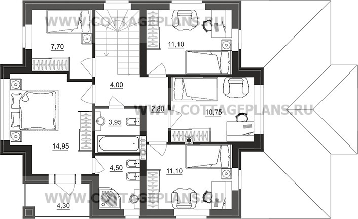 Поэтажные планы проект дома 92-79 общ. площадь 138,30 м2