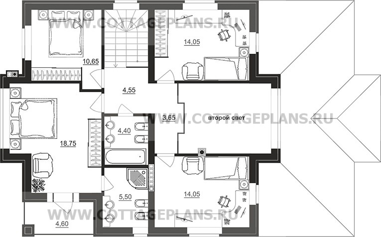 Поэтажные планы проект дома 200-45 общ. площадь 165,30 м2