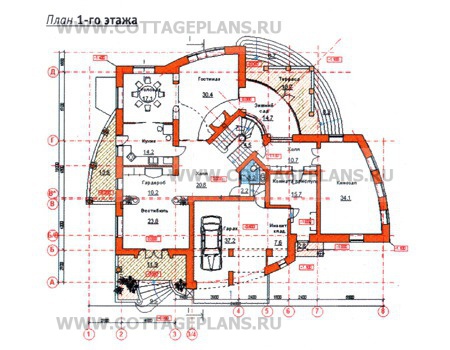Поэтажные планы проект дома 34-19 общ. площадь 628,7м2