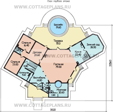 Поэтажные планы проект дома 11-26 общ. площадь 534,4м2
