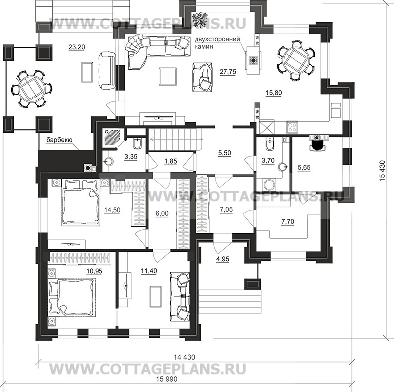 Поэтажные планы проект дома 202-03 общ. площадь 208,30 м2
