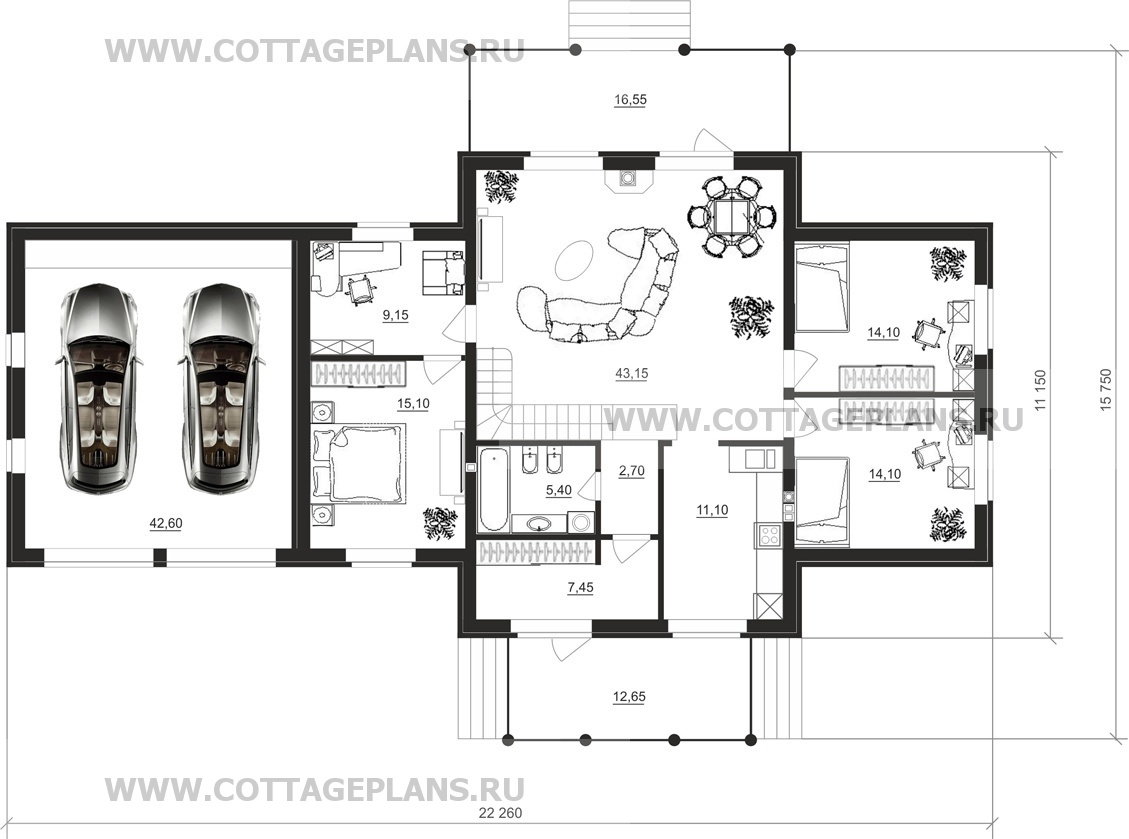 Поэтажные планы проект дома 89-75 общ. площадь 196,30 м2