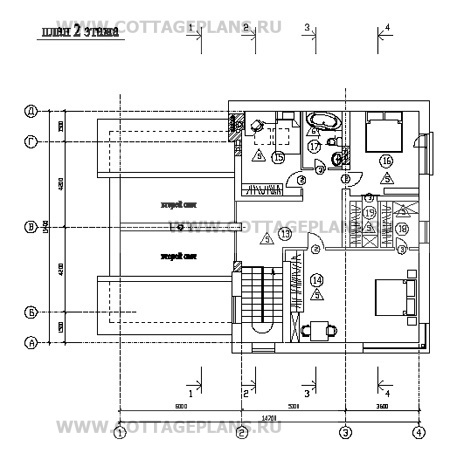Поэтажные планы проект дома 80-23 общ. площадь 232,27 м2