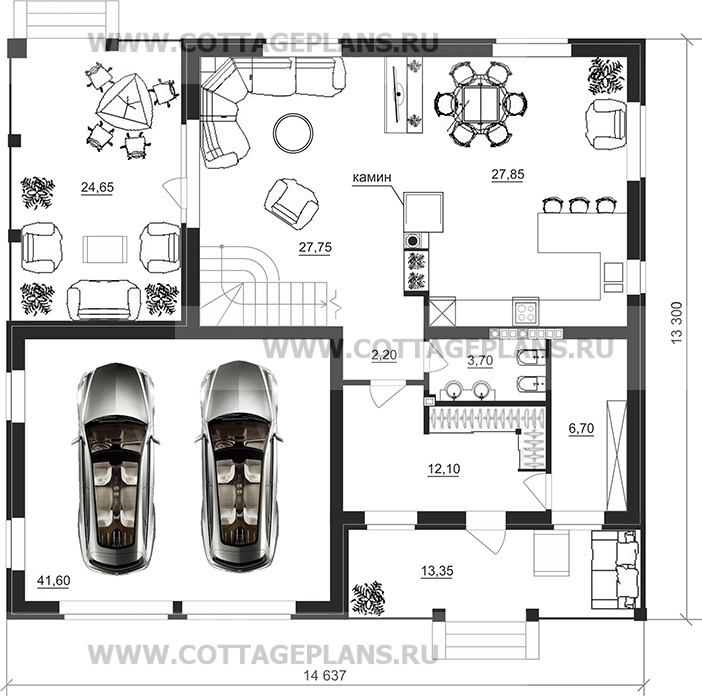 Поэтажные планы проект дома 16-63 общ. площадь 283,60 м2