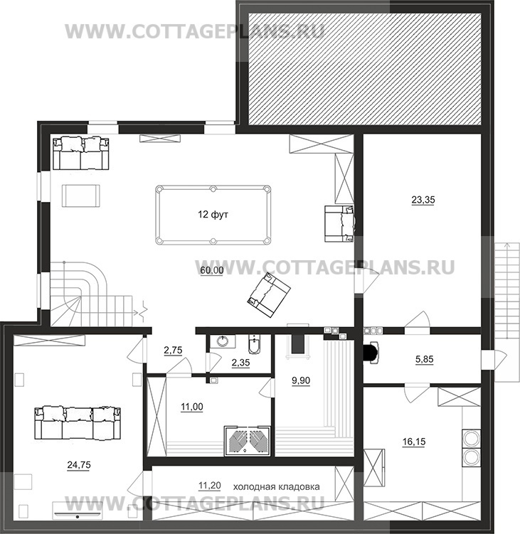 Поэтажные планы проект дома 16-69 общ. площадь 420,45 м2