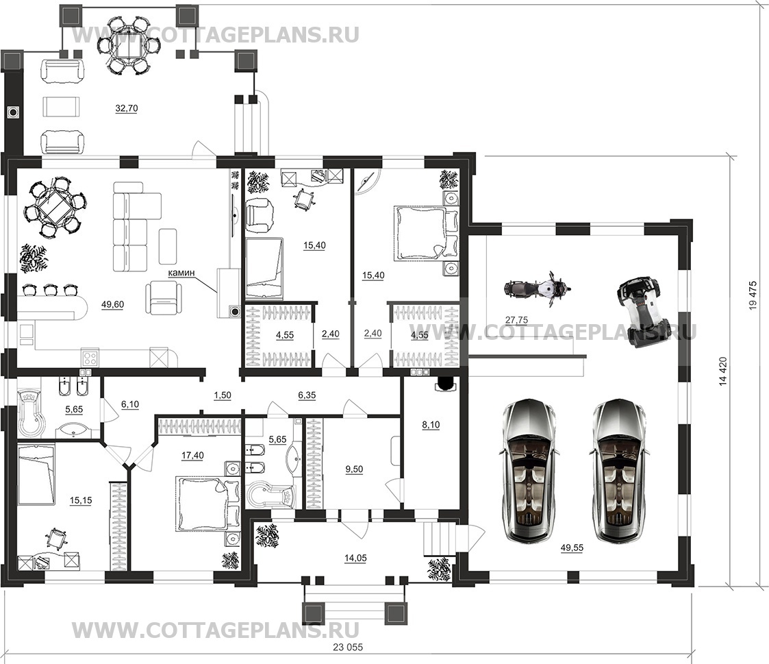 Поэтажные планы проект дома 90-76 общ. площадь 246,15 м2