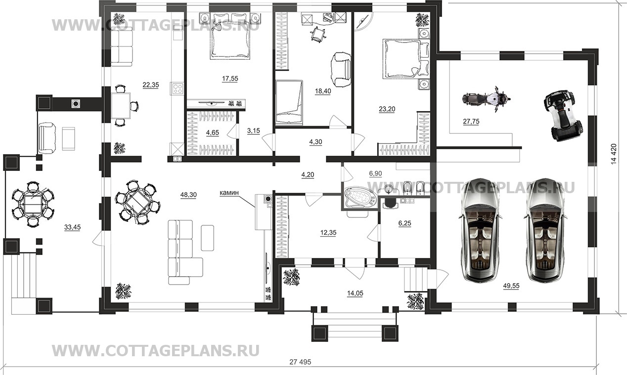 Поэтажные планы проект дома 27-94 общ. площадь 246,30 м2