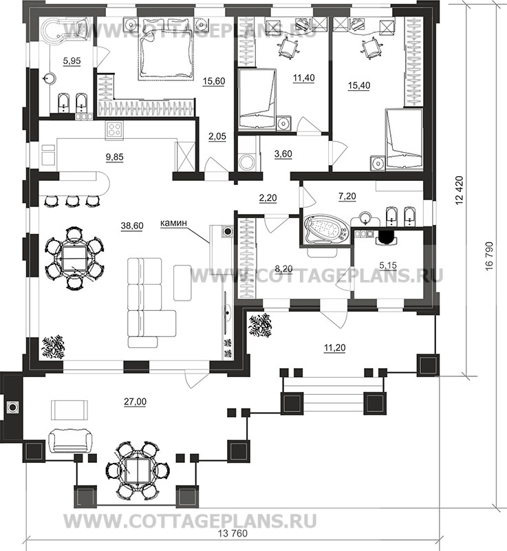 Поэтажные планы проект дома 90-80 общ. площадь 122,90 м2