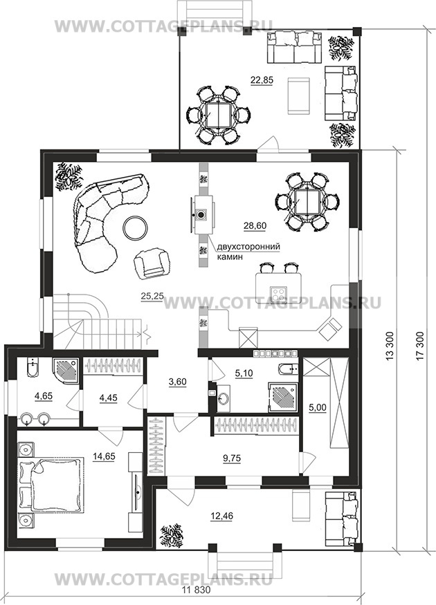 Поэтажные планы проект дома 103-10 общ. площадь 298,30 м2