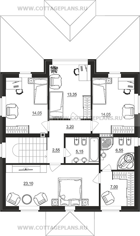 Поэтажные планы проект дома 92-57 общ. площадь 176,70 м2
