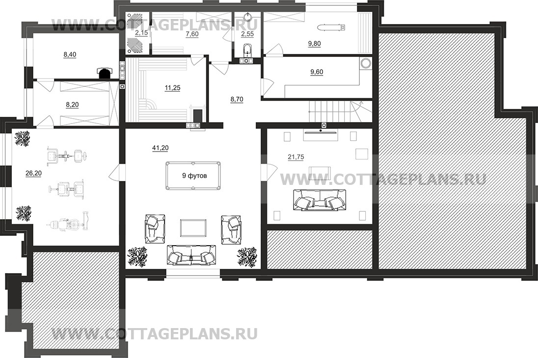 Поэтажные планы проект дома 203-40 общ. площадь 477,1 м2