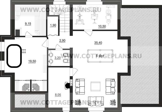 Поэтажные планы проект дома 201-48 общ. площадь 268,95 м2