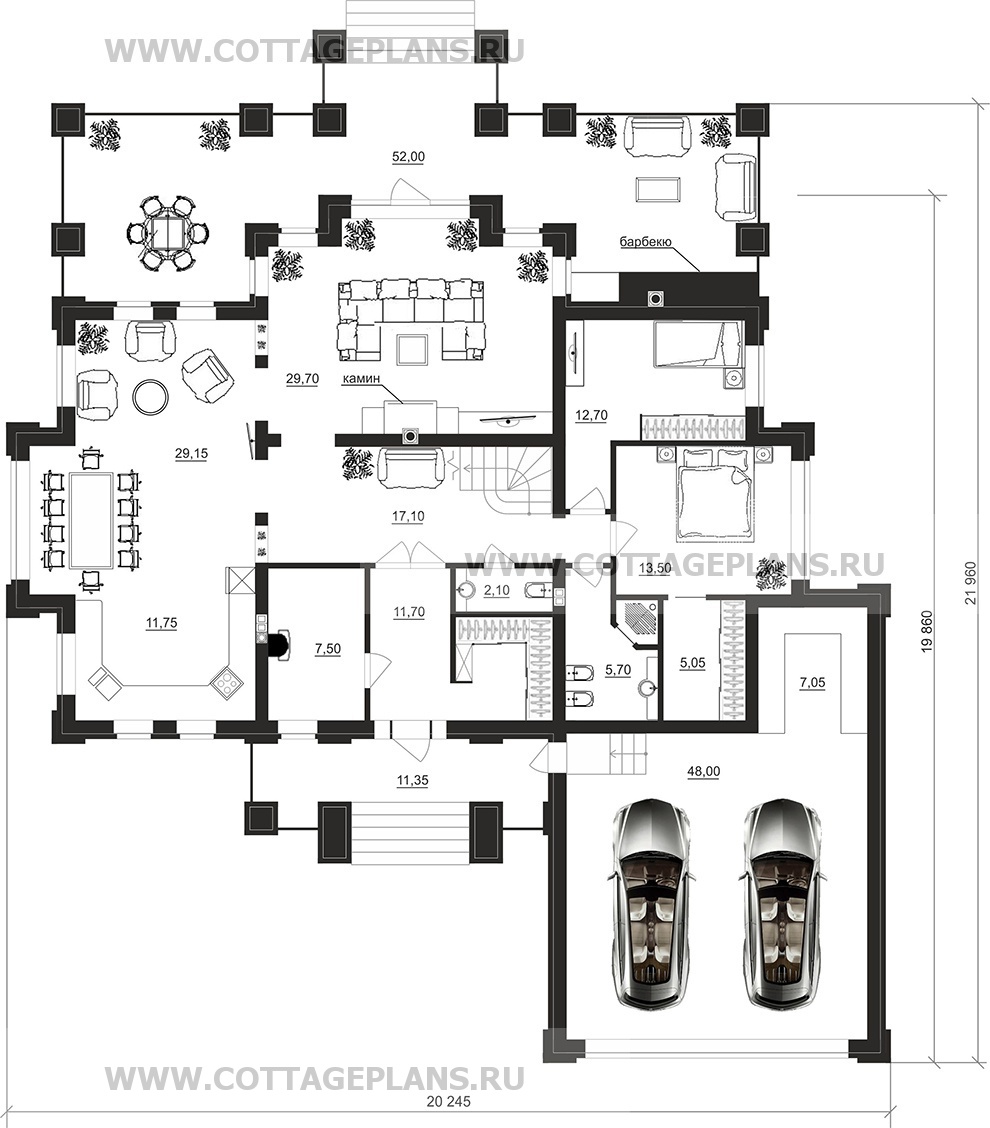 Поэтажные планы проект дома 202-21 общ. площадь 360,35 м2