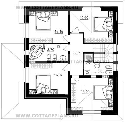 Поэтажные планы проект дома 15-26 общ. площадь 201,6 м2