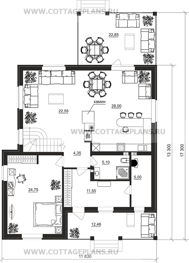 Поэтажные планы проект дома 20-05 общ. площадь 206,55 м2