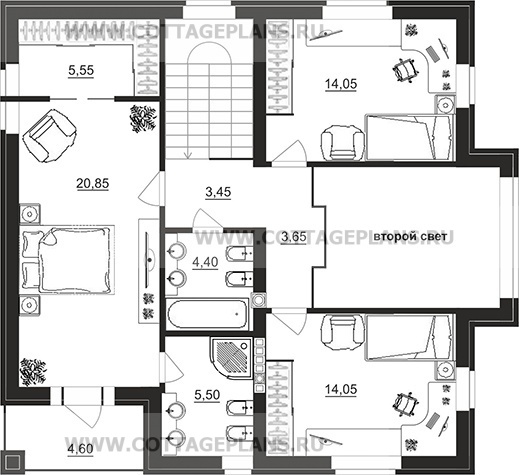 Поэтажные планы проект дома 95-53 общ. площадь 150,30 м2