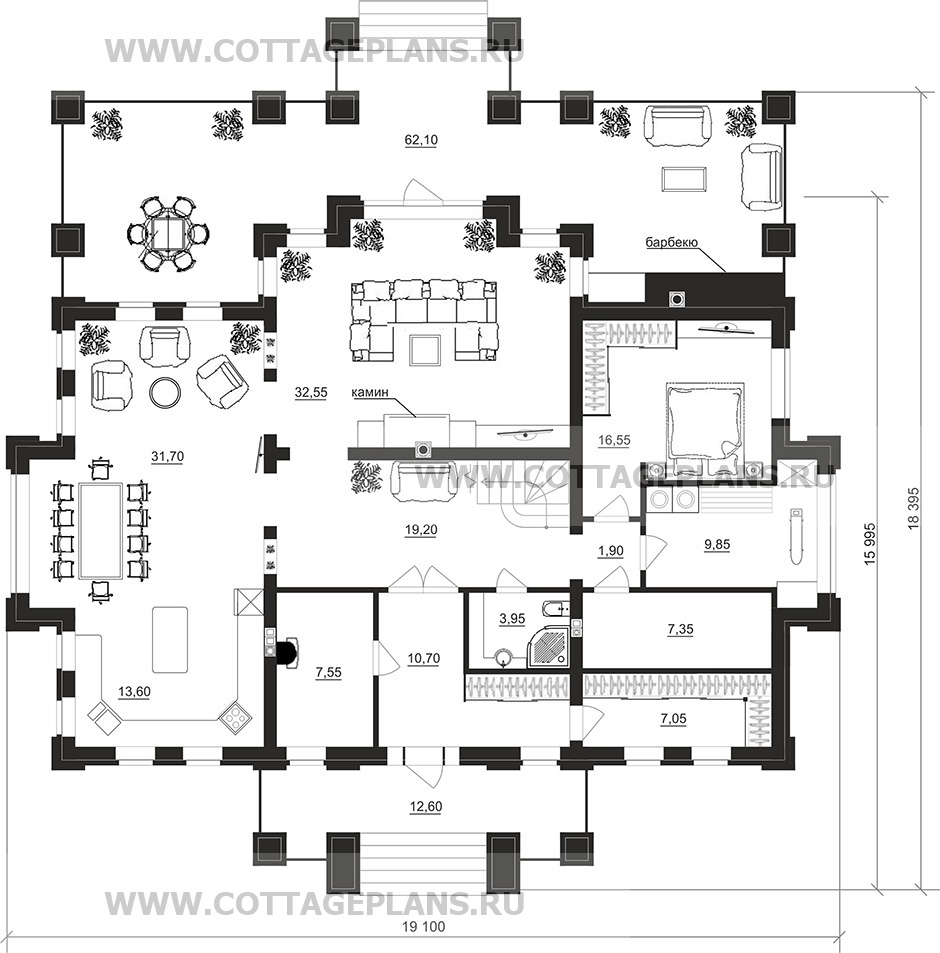 Поэтажные планы проект дома 102-13 общ. площадь 333,80 м2