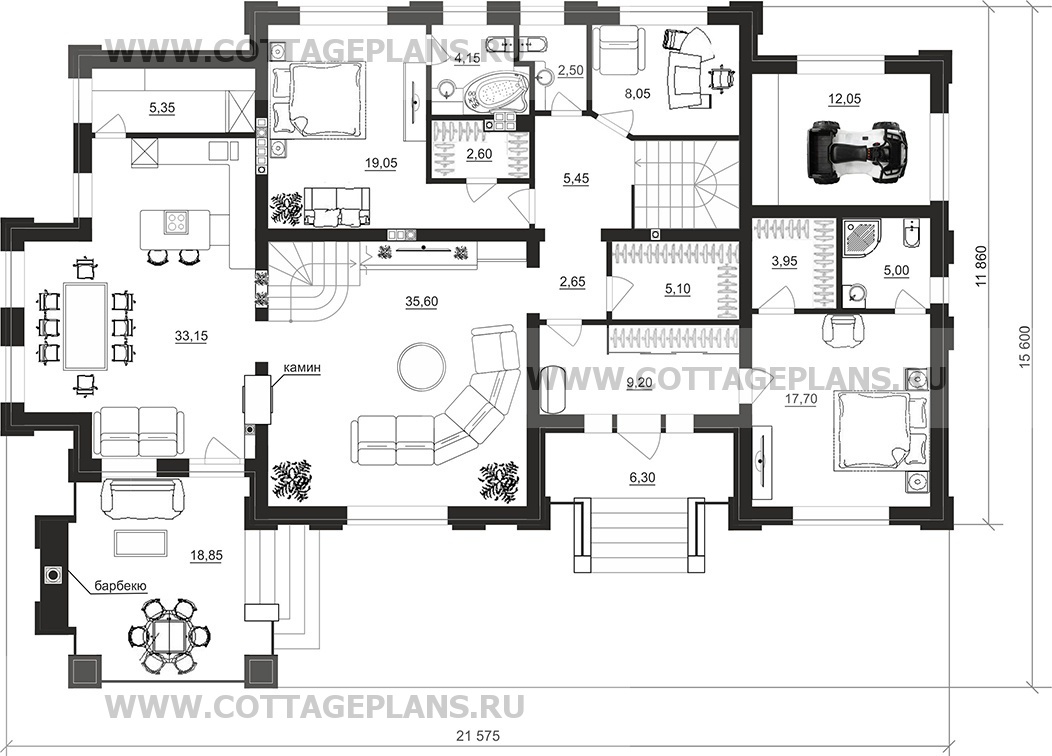 Поэтажные планы проект дома 103-48 общ. площадь 412,25 м2