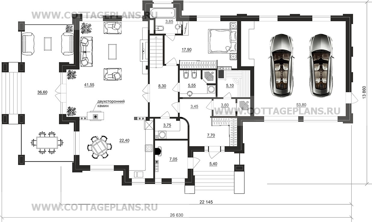 Поэтажные планы проект дома 200-83 общ. площадь 309,10м2