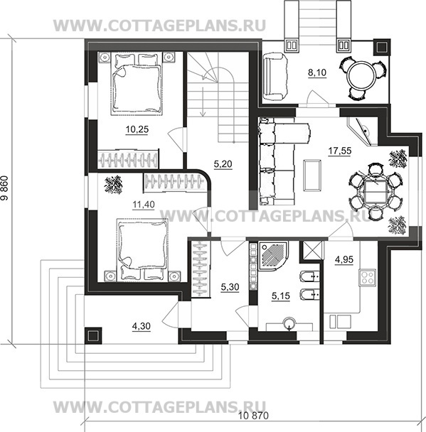 Поэтажные планы проект дома 76-52 общ. площадь 178,40 м2