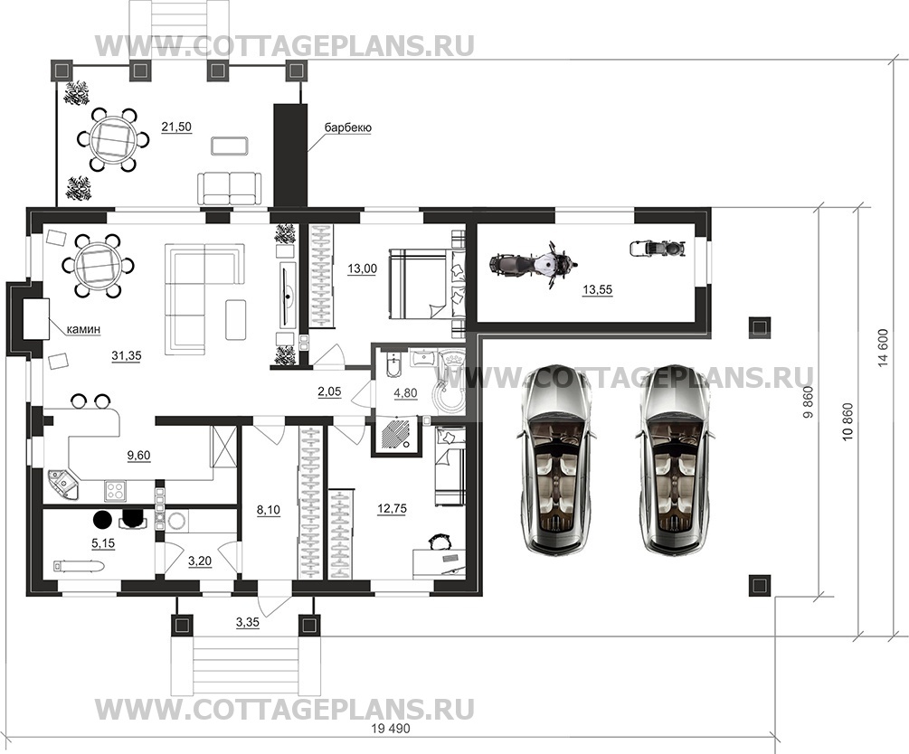 Поэтажные планы проект дома 702-27 общ. площадь 104,45 м2