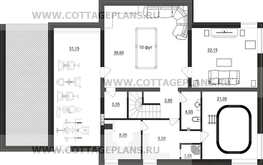 Поэтажные планы проект дома 78-30 общ. площадь 369,30 м2