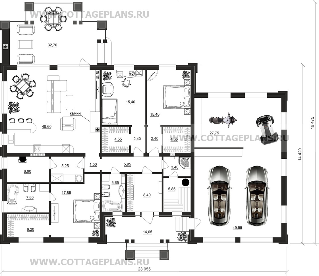 Поэтажные планы проект дома 90-76 общ. площадь 246,15 м2